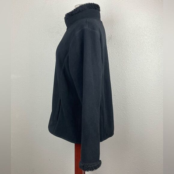 Pre-Owed Croft & Barrow Womens Black Fleece Zip-Up Jacket Size XL - Picture 3 of 6